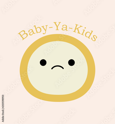 Baby Ya Kids Sad Emoji Minimal Cartoon T Shirt Design