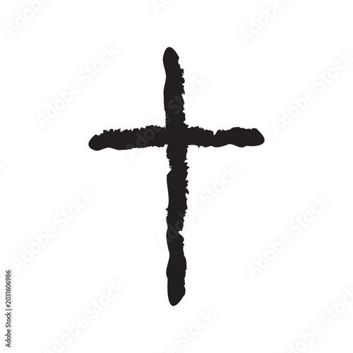 Distressed Cross. Vector Design Isolated on White Background