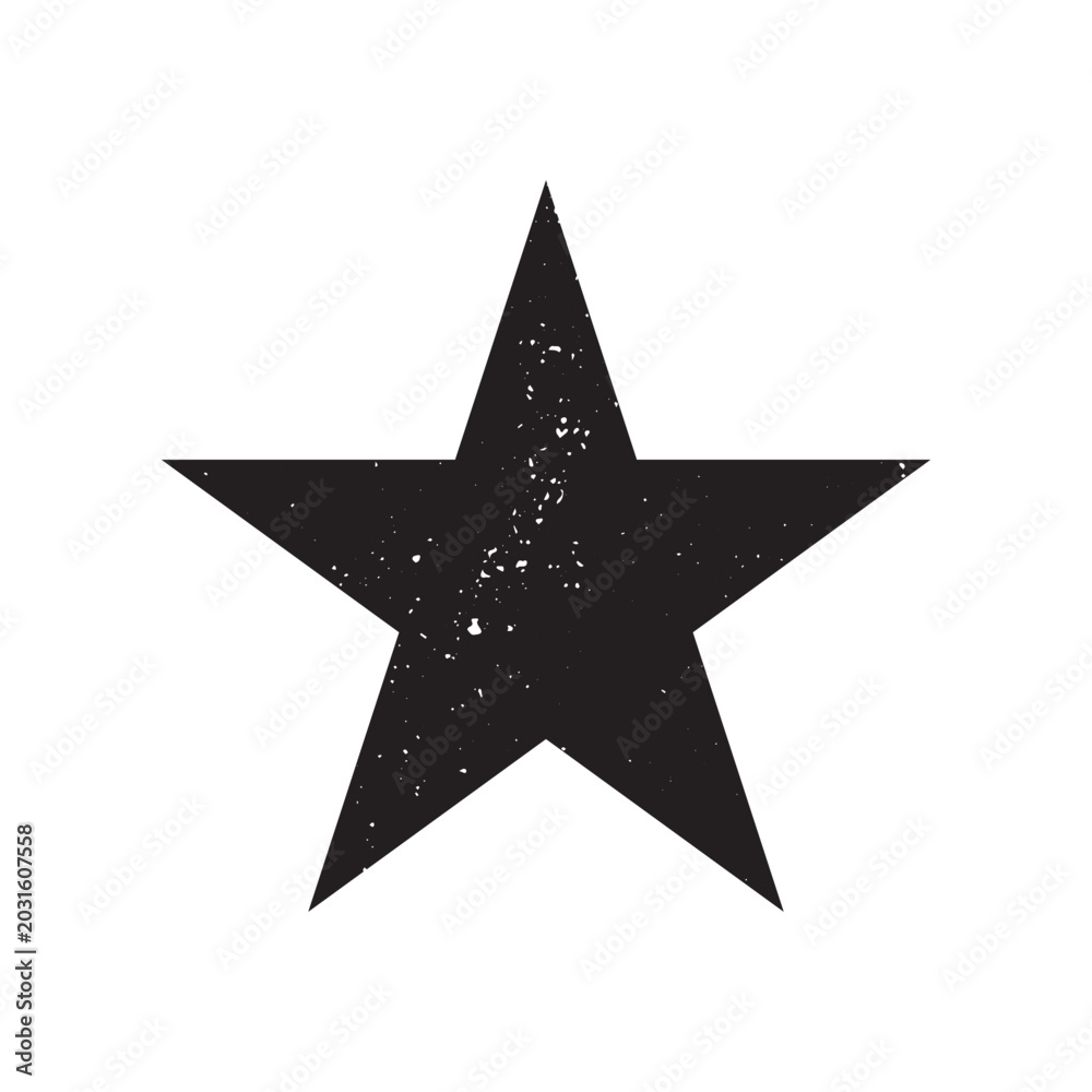 Obraz premium Distressed Star Grunge Stamp. Vector Design Isolated on White Background