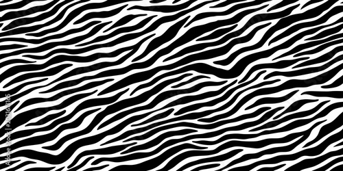 Quadro em tela Seamless black and white zebra stripe pattern bold contrasting lines animal prin