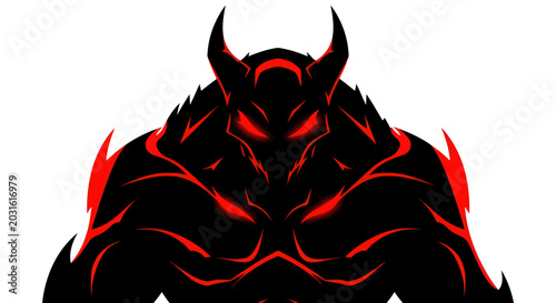Photos Scary Demon Monster, Evil Creature, Dark Silhouette, Red Eyes, Horror Art