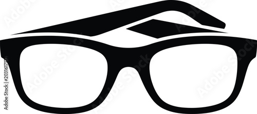 Foto Stylish eyeglasses vector silhouette icon for vision correction and fashion accessory