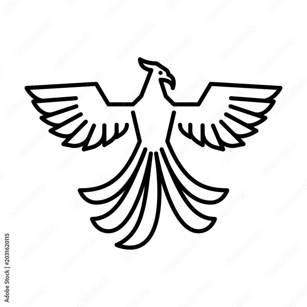 Fototapeta premium phoenix outline icon. phoenix illustration.