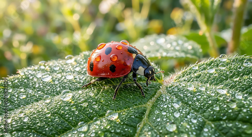 Ladybug on Leaf Macro