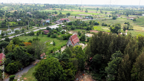 Photos Aerial View of Rural Thai Temple in Nakhon Ratchasima Thailand