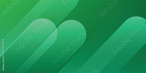 Dark green and light green abstract gradient background with dynamic diagonal rounded shapes.