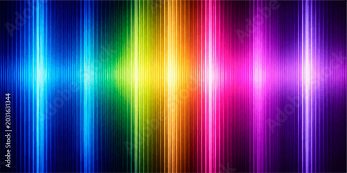 Photos Vibrant vertical stripes of the rainbow spectrum cascade across the frame, emitting a luminous glow that captures the essence of light and color in a dynamic, abstract display