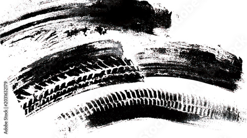 Racing Tire Trails PNG, Grunge Drift Overlay Effect