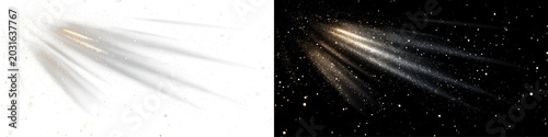 Abstract heavenly light beams with cinematic particle glow PNG
