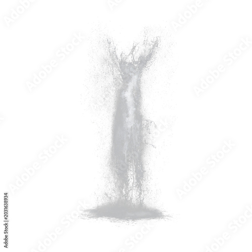 Abstract flowing water stream with waterfall overlay PNG