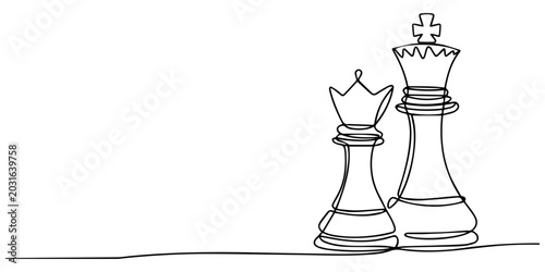 Quadro su tela Chess game concept of queen versus king