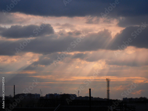 Photos power station at sunset