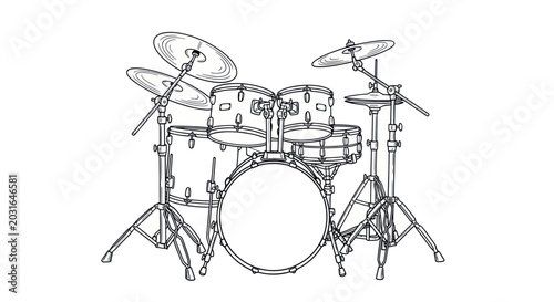 Tableau sur toile Drum set musical instrument equipment.