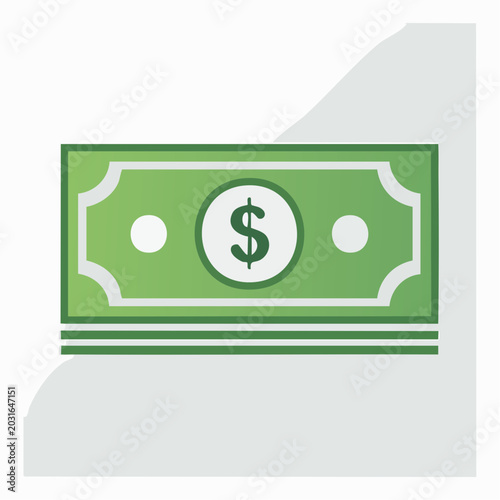 Dollar Bill Icon with Dollar Sign