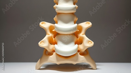 Medical model of elastic cushion between two vertebrae.