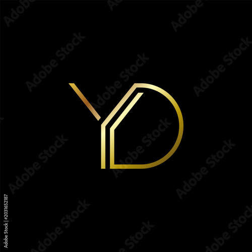 Letters YD minimalist in Gold