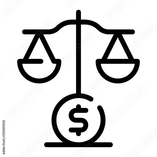 Canvastavla fair wages line icon