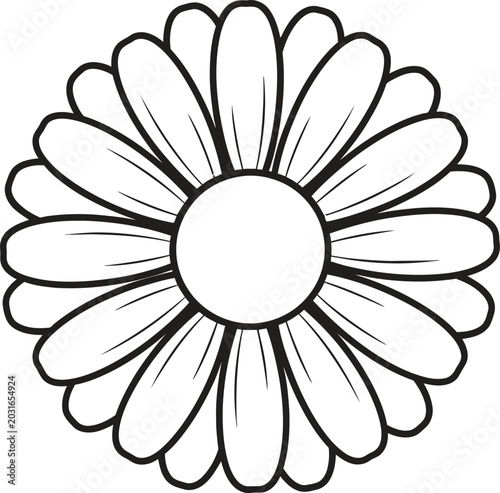 Vector flower design with black lines on white background