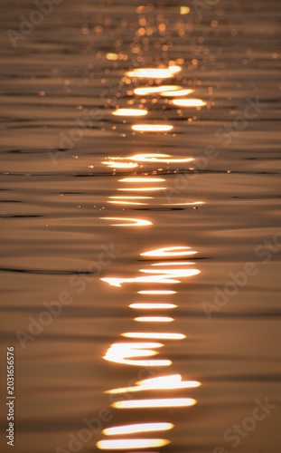 golden water reflection