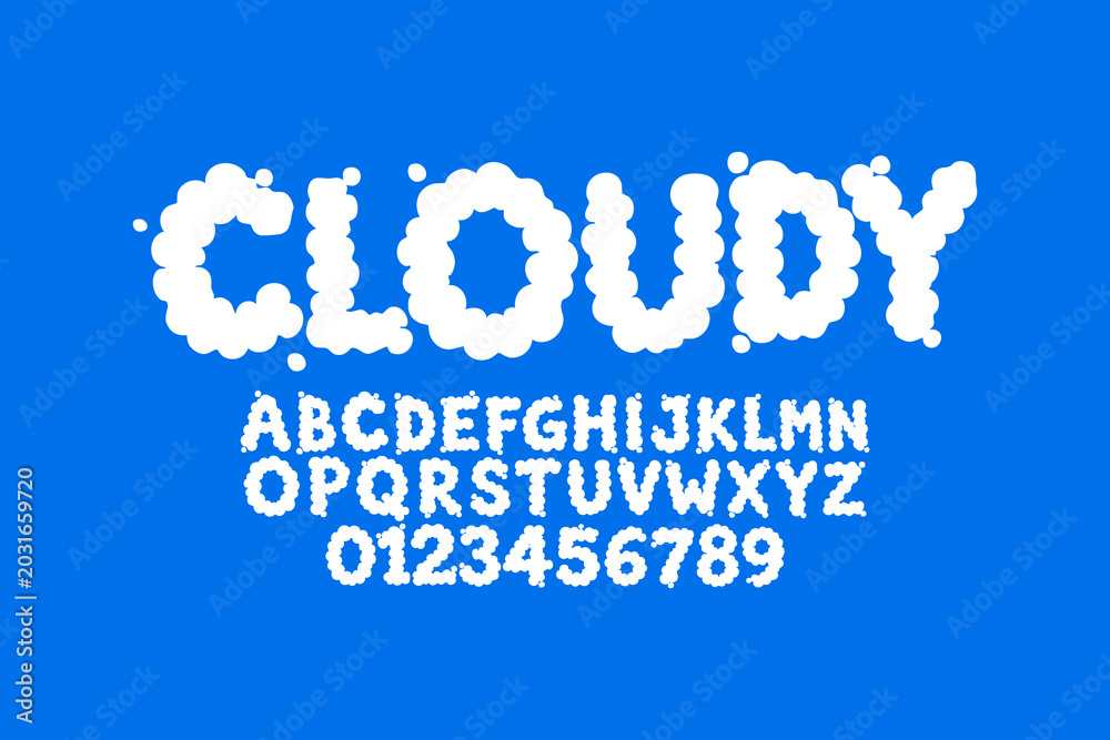 Fototapeta premium bubble cloudy alphabet style