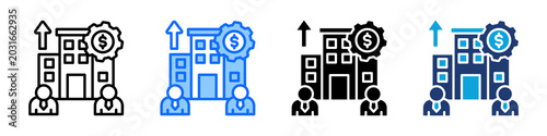 Photos Enterprising Icon Set Multi Style Vector Illustration