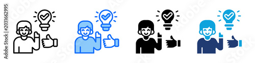 Schilderij op canvas Understanding Icon Set Multi Style Vector Illustration