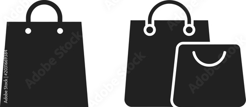 Fotografie Shopping bag icon, shopping bag sign vector illustration with modern flat style