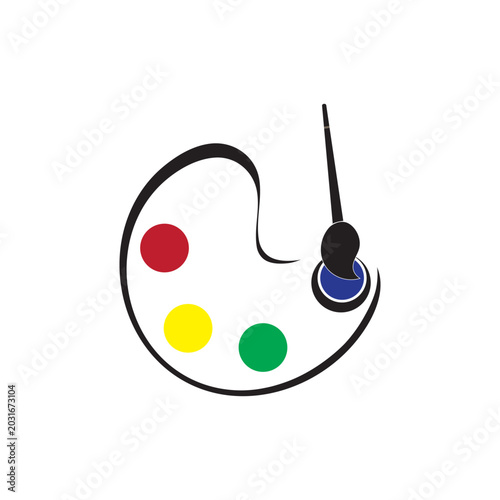 Paint Palette icon logo vector