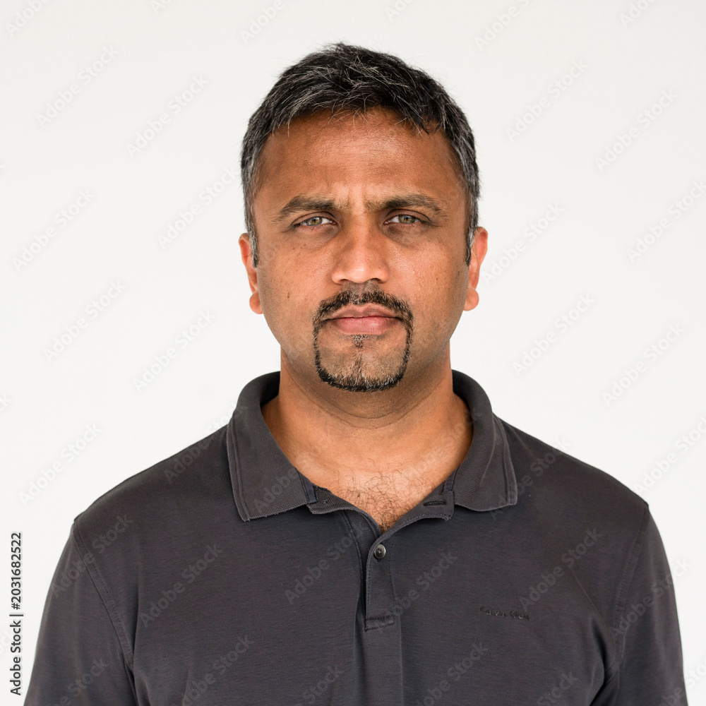 Obraz premium Man wearing dark polo shirt.