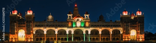 India, Karnataka, Mysore, Maharaja’s Palace at night, 3 March 2026