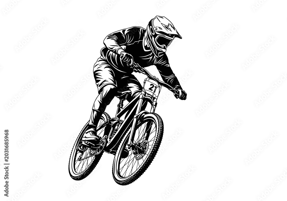 Obraz premium Bicycle rider in mid air stunt.