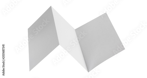 Blank folded paper mockup for design presentation, isolated on cutout transparent background