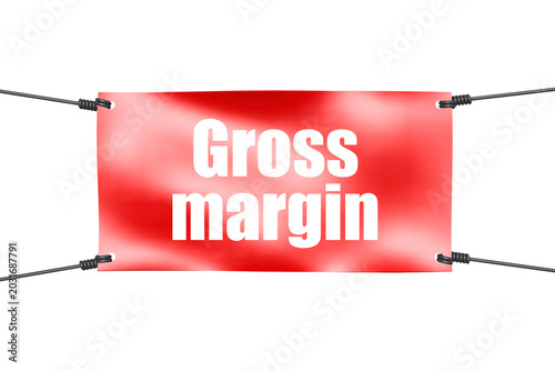 Foto Gross margin word with red banner