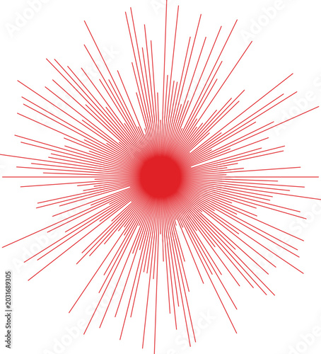 Red Abstract Sunburst Glow Rays Background
