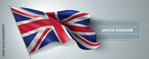 United Kingdom of Great Britain happy holiday greeting card template, banner vector illustration