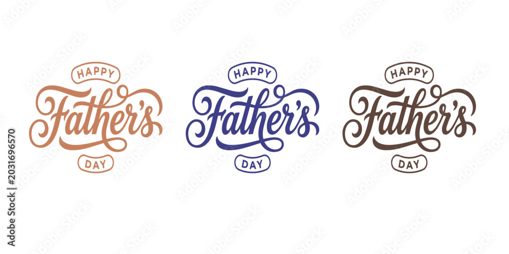 Obraz premium Happy father's day greeting card vector illustrations
