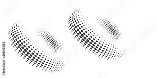 Cuadro en lienzo Grunge Halftone white and black dot pattern and black grunge gradient background