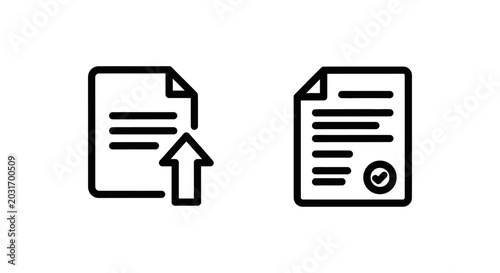 Asset requests and request form icons with application document submission approval workflow checkmark information management business administration procedure transaction
