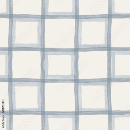 Minimal Hand Painted Soft Blue Grid Pattern