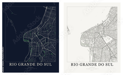 Konstfotografi Rio Grande do Sul Brazil city map poster design template, abstract minimalist st