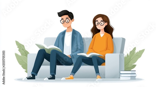 premium educational marketing banner with happy students books and bright learning atmosphere