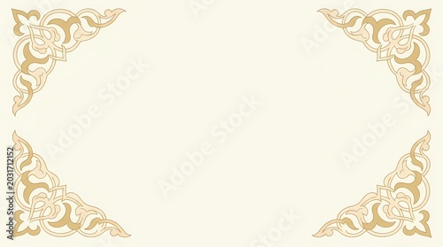 Islamic floral corner border set with intricate designs and patterns