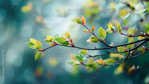 Leaves branch green foliage tree nature backlit bokeh macro background