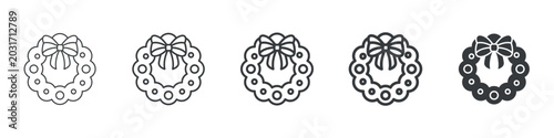 Tableau sur toile Wreath Different Icon Set Simple Style Collection