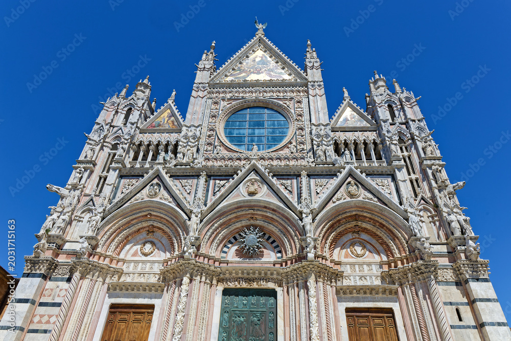 Naklejka premium Siena Cathedral, begun in the 12th century, is a masterpiece of Italian Romanesque–Gothic architecture