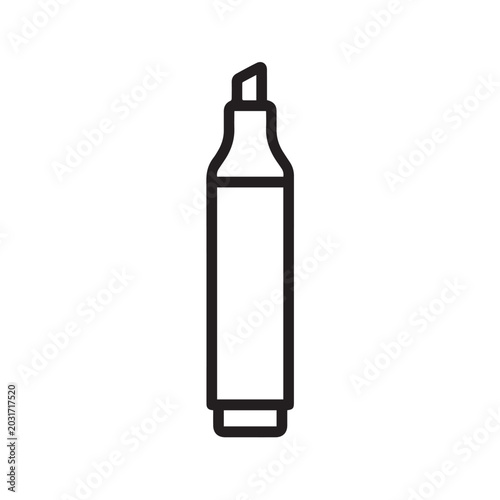 Foto Minimalist Marker Pen Icon | Vertical Chisel Tip Symbol | Clean Office Highlight
