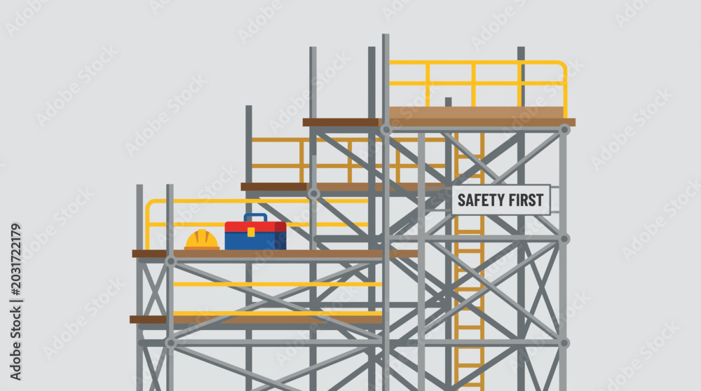 Fototapeta premium Industrial Metal Scaffolding for Construction