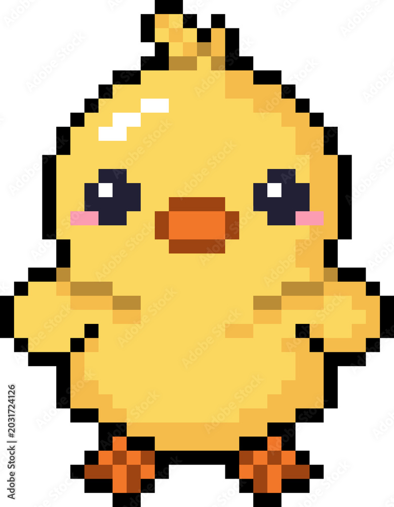 Obraz premium Easter Chick Pixel Art Icon