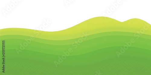 Canvastavla Abstract green rolling hills landscape background with smooth wavy layers and te