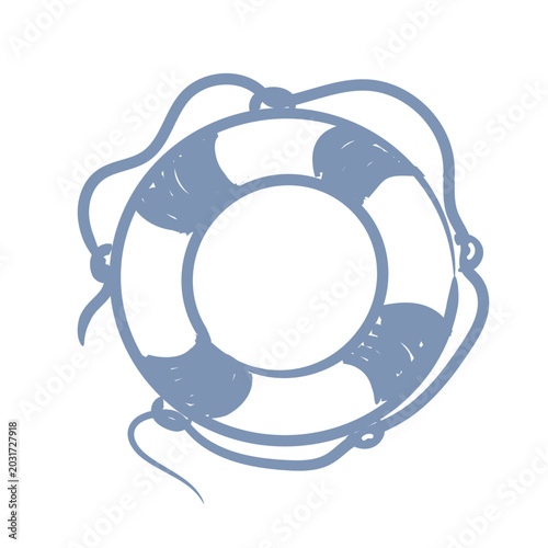 Lifebuoy swimming vacation travel ui mascot logo icon doodle
